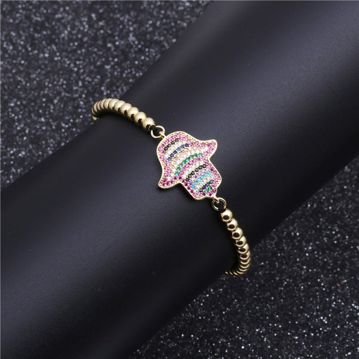 Jewelry WholesaleWholesale Copper Set Zircon Devil's Eye Palm Adjustable Bracelet JDC-BT-ChanX010 Bracelet 昌鑫 %variant_option1% %variant_option2% %variant_option3%  Factory Price JoyasDeChina Joyas De China