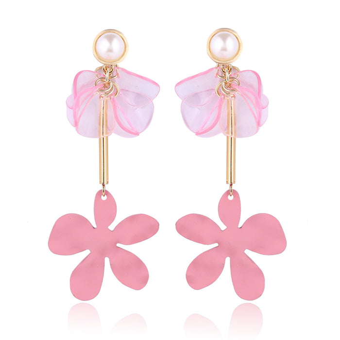 Jewelry WholesaleWholesale petal flower tassel alloy earrings JDC-ES-ManY012 Earrings 满溢 %variant_option1% %variant_option2% %variant_option3%  Factory Price JoyasDeChina Joyas De China