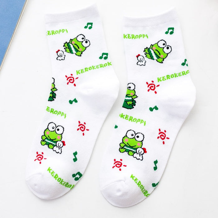 Wholesale Sock Cotton Mid Tube Breathable Sweat Absorb Cute Cartoon (S) MOQ≥2 JDC-SK-QinY005