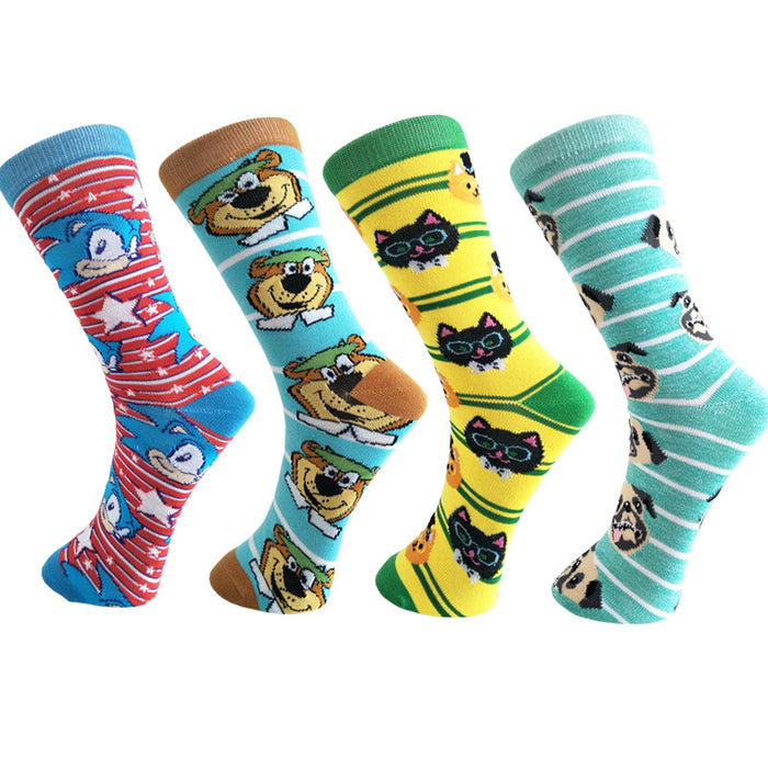 Wholesale Socks Cotton Cute Cartoon Breathable Mid Tube Socks JDC-SK-YiYan018