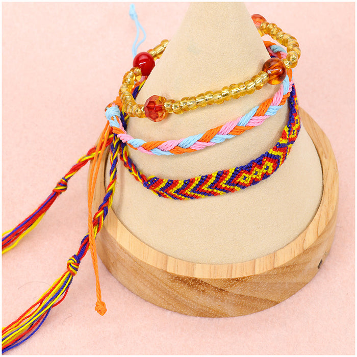 Wholesale Rice Bead Braided Shell Letter Bracelet Set JDC-BT-Yiye021