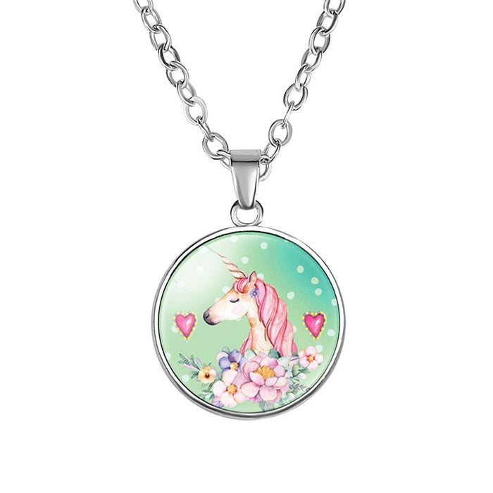 Jewelry WholesaleWholesale cartoon watercolor necklace crystal glass pendant JDC-NE-NH001 Necklaces 柠和 %variant_option1% %variant_option2% %variant_option3%  Factory Price JoyasDeChina Joyas De China