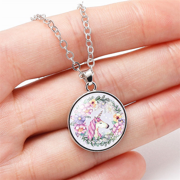 Jewelry WholesaleWholesale cartoon watercolor necklace crystal glass pendant JDC-NE-NH001 Necklaces 柠和 %variant_option1% %variant_option2% %variant_option3%  Factory Price JoyasDeChina Joyas De China