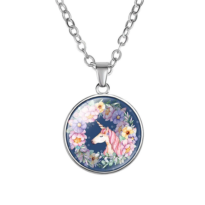 Jewelry WholesaleWholesale cartoon watercolor necklace crystal glass pendant JDC-NE-NH001 Necklaces 柠和 %variant_option1% %variant_option2% %variant_option3%  Factory Price JoyasDeChina Joyas De China