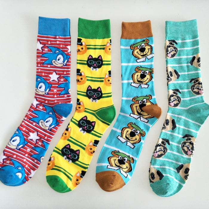 Wholesale Socks Cotton Cute Cartoon Breathable Mid Tube Socks JDC-SK-YiYan018