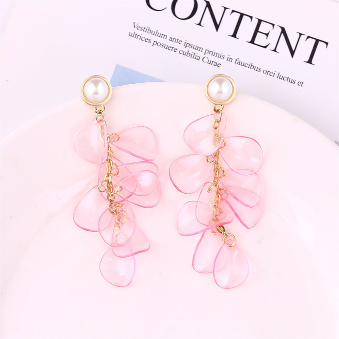 Jewelry WholesaleWholesale petal flower tassel alloy earrings JDC-ES-ManY012 Earrings 满溢 %variant_option1% %variant_option2% %variant_option3%  Factory Price JoyasDeChina Joyas De China