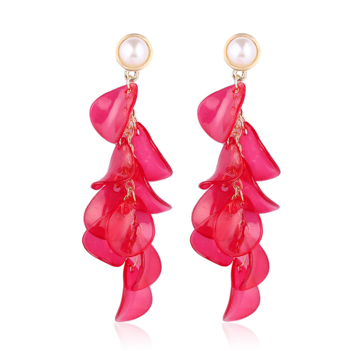 Jewelry WholesaleWholesale petal flower tassel alloy earrings JDC-ES-ManY012 Earrings 满溢 %variant_option1% %variant_option2% %variant_option3%  Factory Price JoyasDeChina Joyas De China