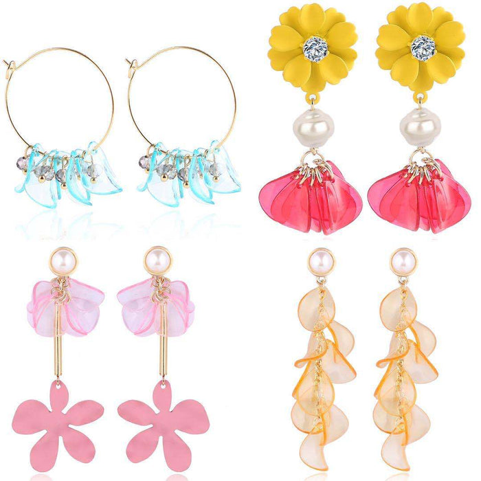 Jewelry WholesaleWholesale petal flower tassel alloy earrings JDC-ES-ManY012 Earrings 满溢 %variant_option1% %variant_option2% %variant_option3%  Factory Price JoyasDeChina Joyas De China