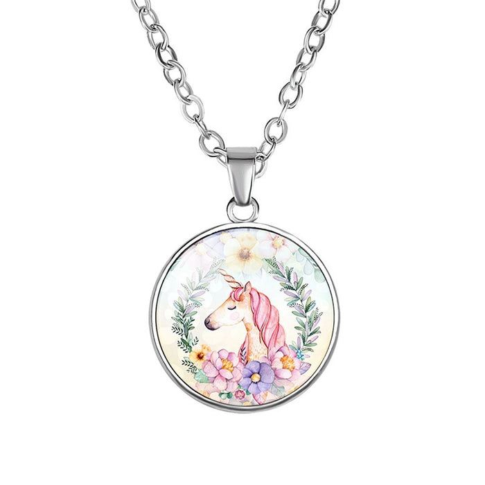 Jewelry WholesaleWholesale cartoon watercolor necklace crystal glass pendant JDC-NE-NH001 Necklaces 柠和 %variant_option1% %variant_option2% %variant_option3%  Factory Price JoyasDeChina Joyas De China