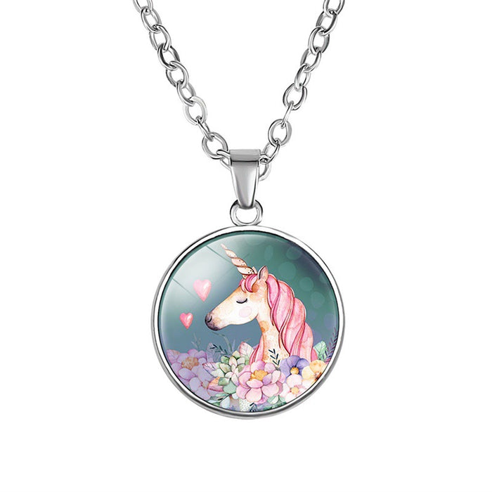 Jewelry WholesaleWholesale cartoon watercolor necklace crystal glass pendant JDC-NE-NH001 Necklaces 柠和 %variant_option1% %variant_option2% %variant_option3%  Factory Price JoyasDeChina Joyas De China