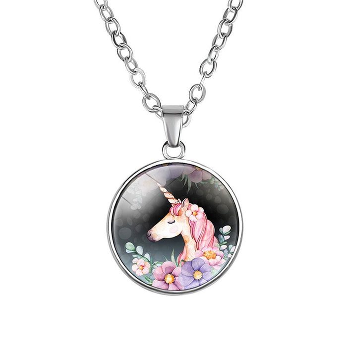 Jewelry WholesaleWholesale cartoon watercolor necklace crystal glass pendant JDC-NE-NH001 Necklaces 柠和 %variant_option1% %variant_option2% %variant_option3%  Factory Price JoyasDeChina Joyas De China