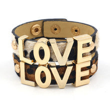 Jewelry WholesaleWholesale Metal Leather Patchwork Leopard Print Bracelet MOQ≥2 JDC-BT-KN002 Bracelet 酷牛 %variant_option1% %variant_option2% %variant_option3%  Factory Price JoyasDeChina Joyas De China