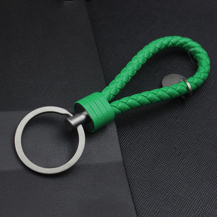 Wholesale Alloy Tungsten Steel Leather Rope Braided Lanyard Keychain JDC-KC-JFang006