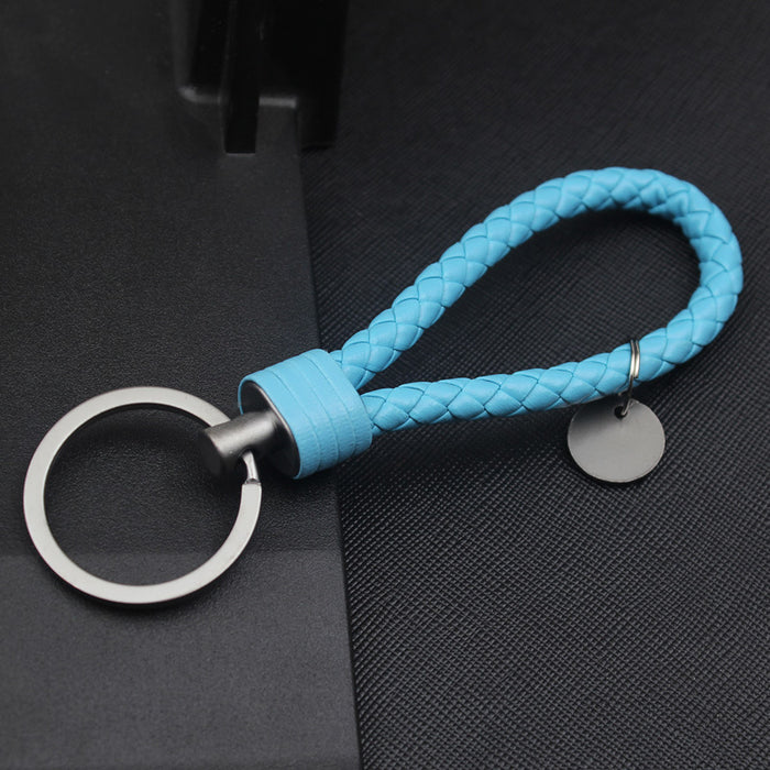 Wholesale Alloy Tungsten Steel Leather Rope Braided Lanyard Keychain JDC-KC-JFang006