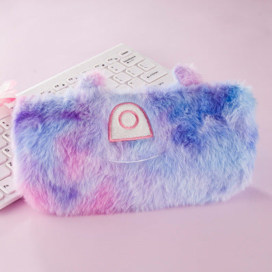 Wholesale Pencil Bag Plush Cute Little Monster Gradient Color Stationery Box MOQ≥2 JDC-PB-YUNKE011