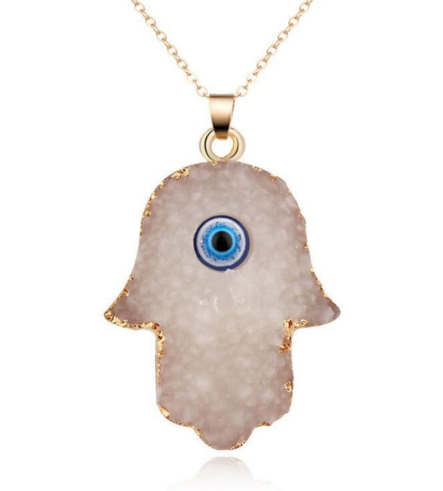 Jewelry WholesaleWholesale Devil's Eye Imitation Natural Stone Resin Alloy Necklace MOQ≥6 JDC-NE-Juej007 Necklaces 觉际 %variant_option1% %variant_option2% %variant_option3%  Factory Price JoyasDeChina Joyas De China