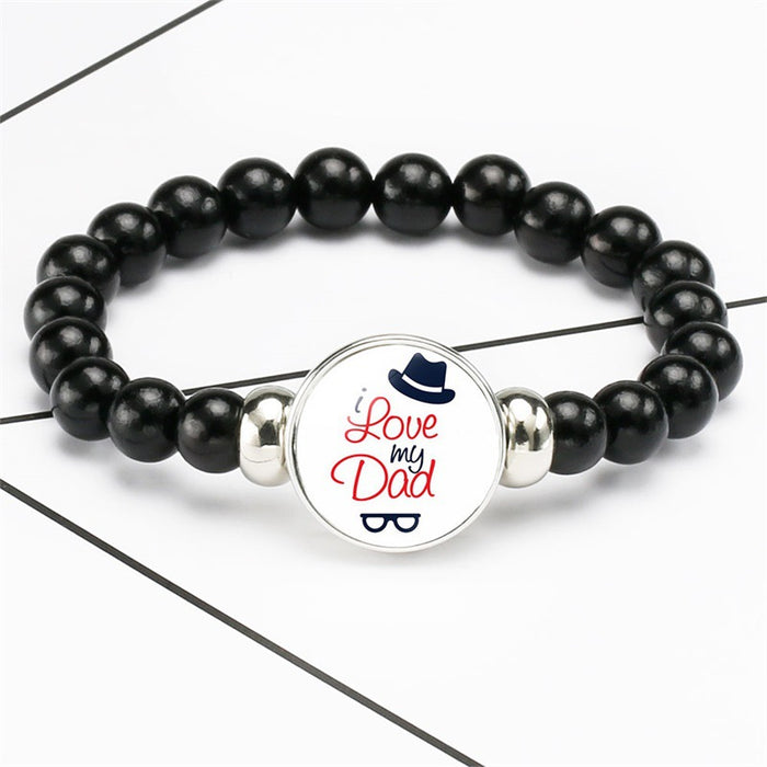 Jewelry WholesaleWholesale best super dad pattern black bead bracelet JDC-BT-NH016 Bracelet 柠和 %variant_option1% %variant_option2% %variant_option3%  Factory Price JoyasDeChina Joyas De China