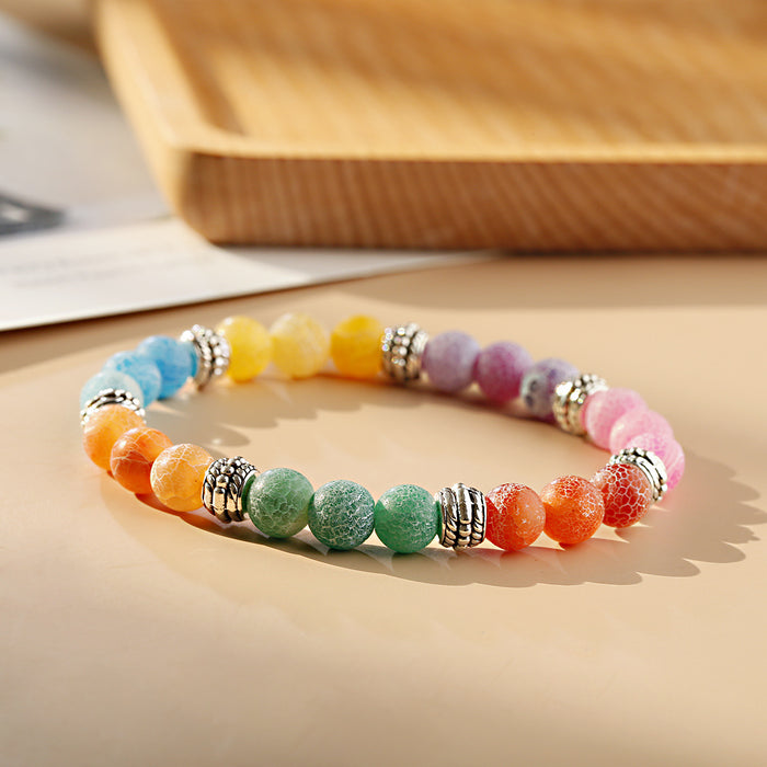 Wholesale colorful volcanic stone agate beaded beads personality temperament bracelet JDC-BT-DuoW009