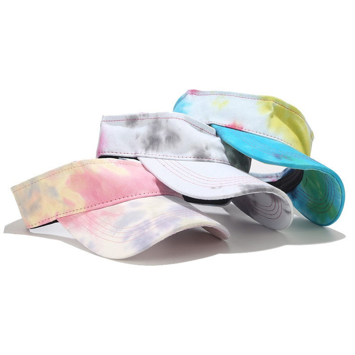 Jewelry WholesaleWholesale Cotton Tie Dye Visor Hat No Top Baseball Hat MOQ≥2 JDC-FH-LvYi003 Fashionhat 吕奕 %variant_option1% %variant_option2% %variant_option3%  Factory Price JoyasDeChina Joyas De China