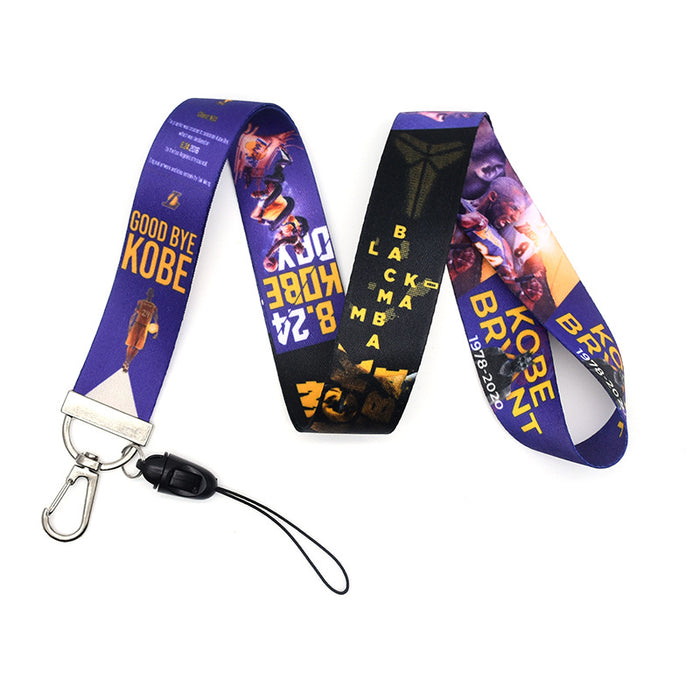 Wholesale Keychains Polyester Commemorative Black Mamba Keychain Long Lanyard Combination Detachable MOQ≥8 JDC-KC-QTN013