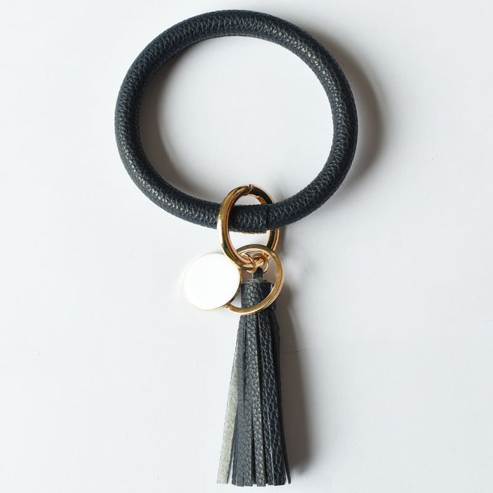 Jewelry WholesaleWholesale pure leather PU tassel pendant key chain bracelet JDC-BT-MaoL002 Bracelet 茂琳 %variant_option1% %variant_option2% %variant_option3%  Factory Price JoyasDeChina Joyas De China