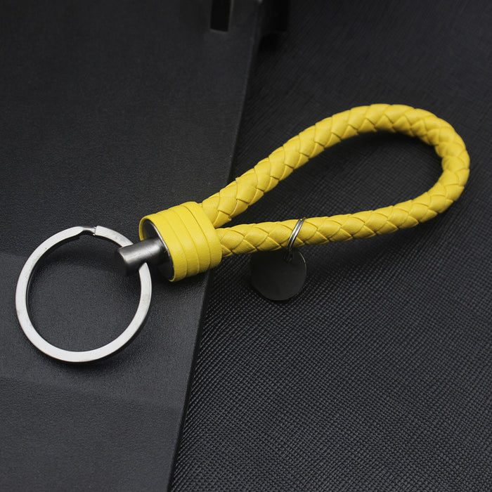 Wholesale Alloy Tungsten Steel Leather Rope Braided Lanyard Keychain JDC-KC-JFang006