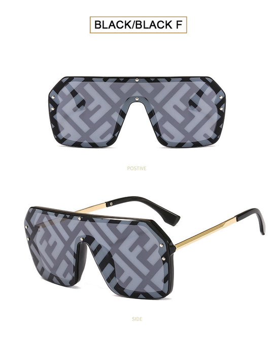 Wholesale Metal Half Frame Women Letter F Watermark Sunglasses JDC-SG-YinB009