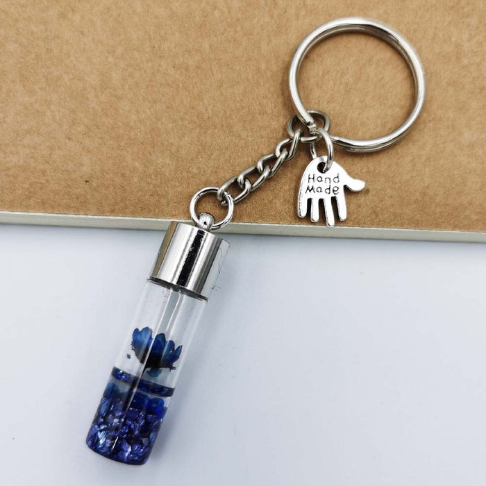 Jewelry WholesaleWholesale dried flower glass bottle pendant keychain MOQ≥2 JDC-KC-QiShi015 Keychains 奇释 %variant_option1% %variant_option2% %variant_option3%  Factory Price JoyasDeChina Joyas De China