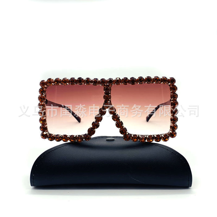 Jewelry WholesaleWholesale heavy metal large square frame diamond color lens sunglasses JDC-SG-GuiM008 Sunglasses 闺淼 %variant_option1% %variant_option2% %variant_option3%  Factory Price JoyasDeChina Joyas De China