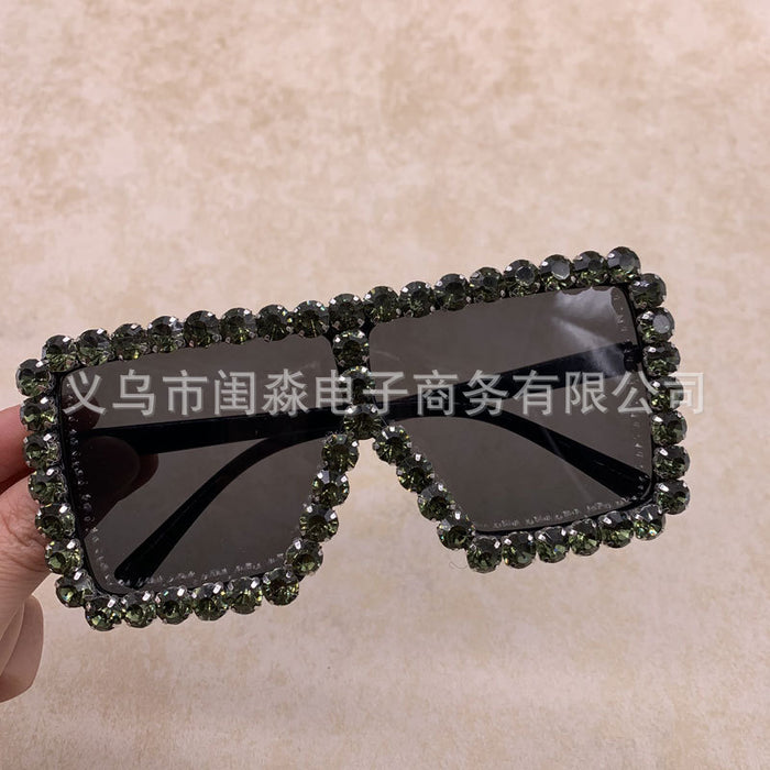 Jewelry WholesaleWholesale heavy metal large square frame diamond color lens sunglasses JDC-SG-GuiM008 Sunglasses 闺淼 %variant_option1% %variant_option2% %variant_option3%  Factory Price JoyasDeChina Joyas De China