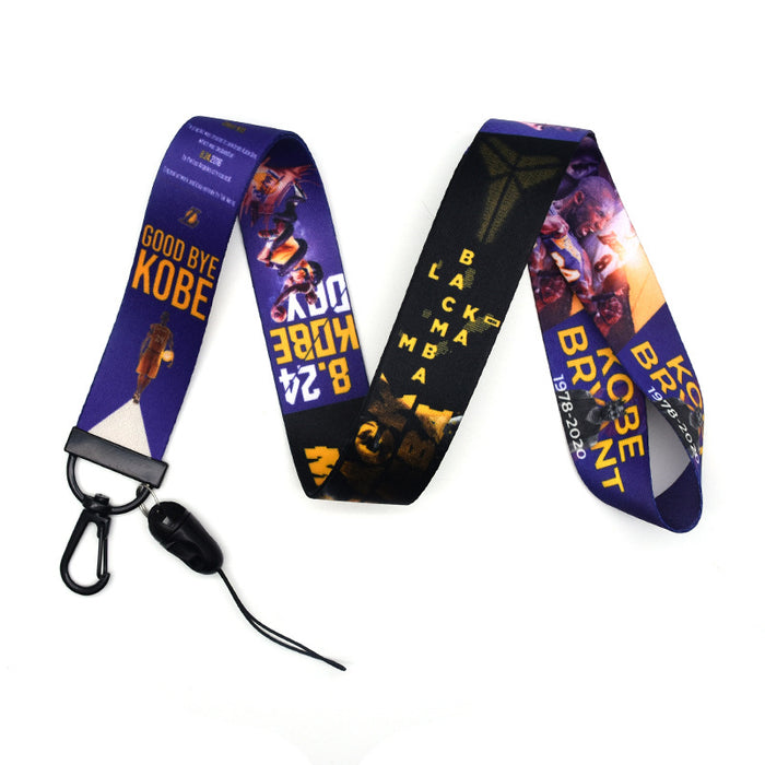 Wholesale Keychains Polyester Commemorative Black Mamba Keychain Long Lanyard Combination Detachable MOQ≥8 JDC-KC-QTN013