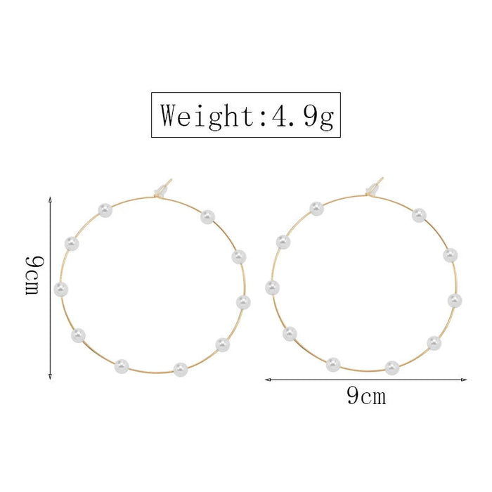 Jewelry WholesaleWholesale Pearl Show Small Big Hoop Earrings MOQ≥3 JDS-ES-GSYS005 Earrings 伊尚 %variant_option1% %variant_option2% %variant_option3%  Factory Price JoyasDeChina Joyas De China