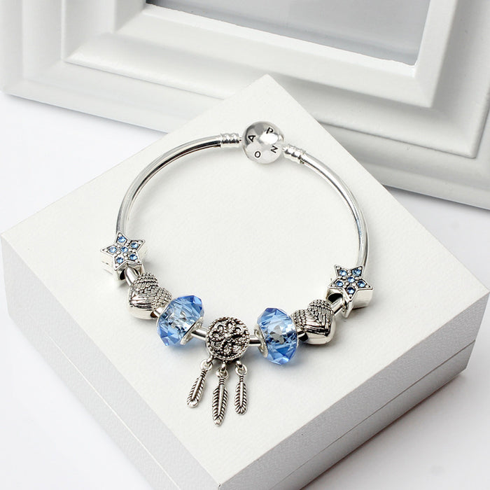 Jewelry WholesaleWholesale Crystal Diamond Alloy Blue Star Dreamcatcher Bracelet JDC-BT-YouD001 Bracelet 优调 %variant_option1% %variant_option2% %variant_option3%  Factory Price JoyasDeChina Joyas De China