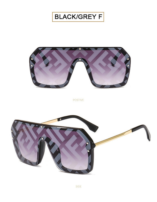 Wholesale Metal Half Frame Women Letter F Watermark Sunglasses JDC-SG-YinB009