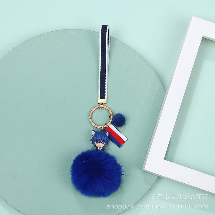 Wholesale hair ball doll keychain guardian sweetheart cartoon pendant MOQ≥3 JDC-KC-WYan010