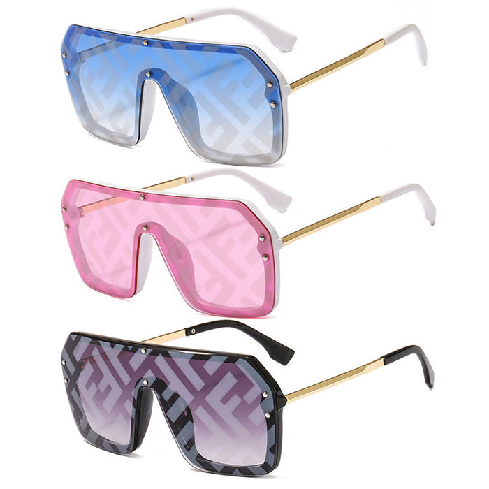 Wholesale Metal Half Frame Women Letter F Watermark Sunglasses JDC-SG-YinB009