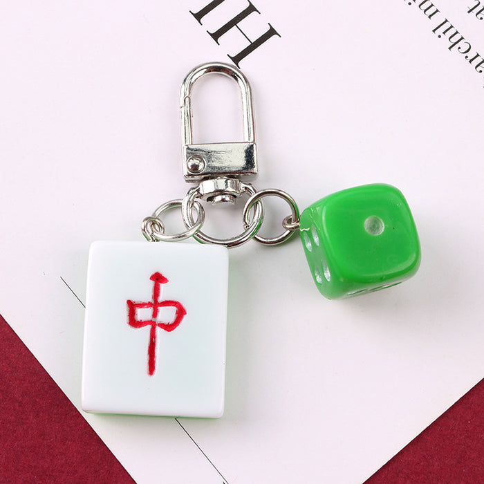 Wholesale Keychains Resin Metal Cute Creative Mahjong MOQ≥2 JDC-KC-YiHan040