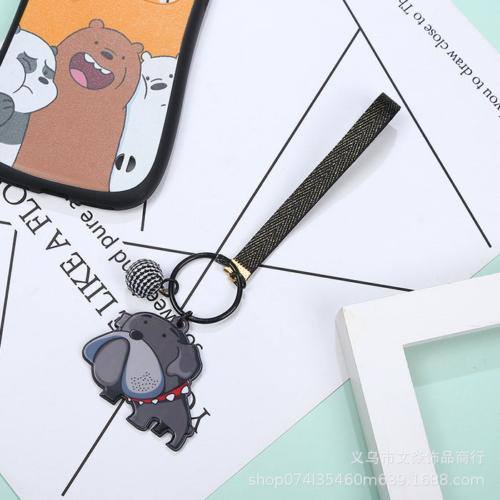 Wholesale cartoon animal acrylic key ring phone case DIY pendant MOQ≥3 JDC-KC-WYan007