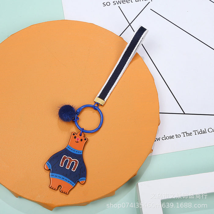 Wholesale cartoon animal acrylic key ring phone case DIY pendant MOQ≥3 JDC-KC-WYan007