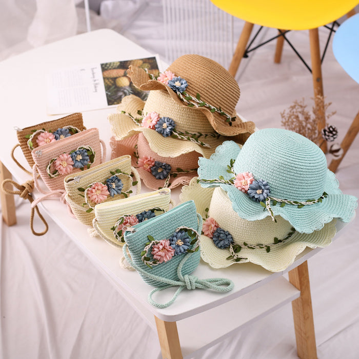 Jewelry WholesaleWholesale Summer Parent-Child Flower Straw Hat Bag JDC-FH-GuoD004 Fashionhat 国冬 %variant_option1% %variant_option2% %variant_option3%  Factory Price JoyasDeChina Joyas De China