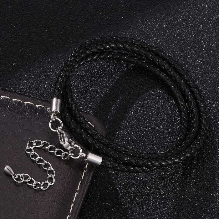 Jewelry WholesaleWholesale Braided Multilayer Leather Cord Stainless Steel Couple Bracelet JDC-BT-RShen018 Bracelet 日盛 %variant_option1% %variant_option2% %variant_option3%  Factory Price JoyasDeChina Joyas De China