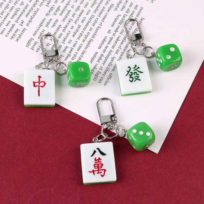 Wholesale Keychains Resin Metal Cute Creative Mahjong MOQ≥2 JDC-KC-YiHan040