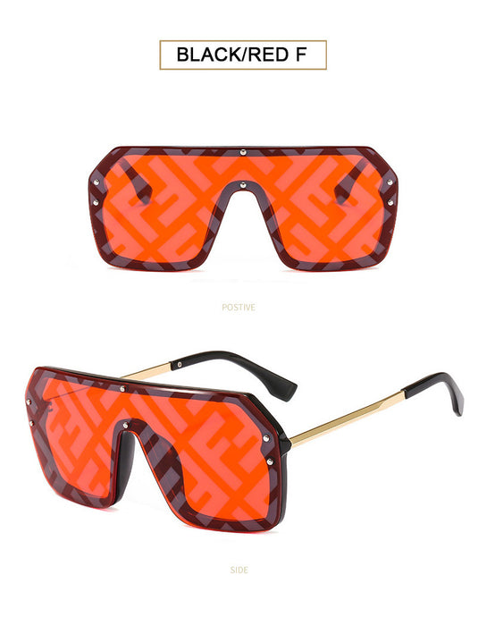 Wholesale Metal Half Frame Women Letter F Watermark Sunglasses JDC-SG-YinB009