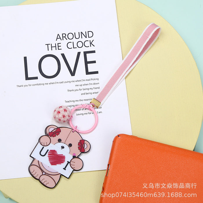 Wholesale cartoon animal acrylic key ring phone case DIY pendant MOQ≥3 JDC-KC-WYan007