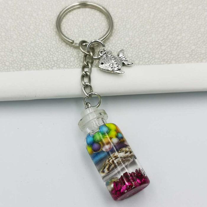 Jewelry WholesaleWholesale marine biological shell wish bottle keychain MOQ≥2 JDC-KC-QiShi021 Keychains 奇释 %variant_option1% %variant_option2% %variant_option3%  Factory Price JoyasDeChina Joyas De China