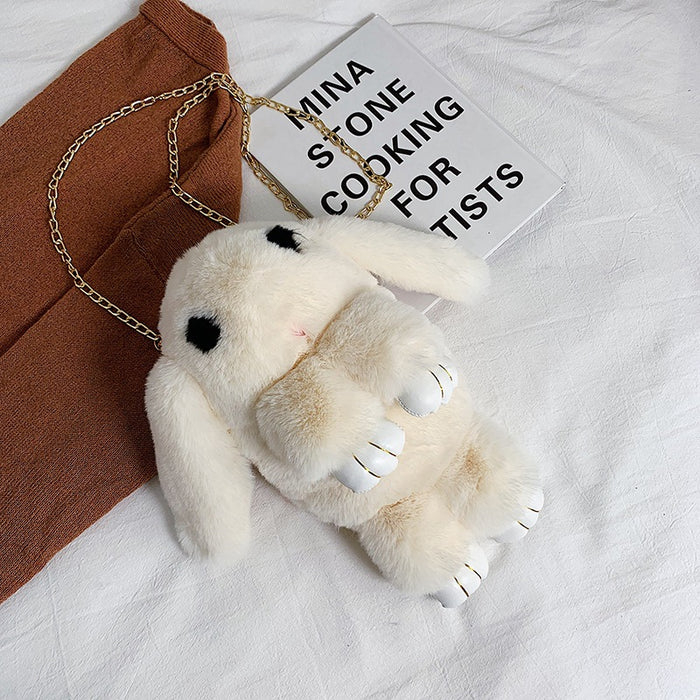 Wholesale Shoulder Bag Plush Cute Cartoon Rabbit Diagonal Cross MOQ≥3 JDC-SD-Weit001