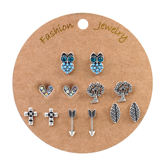 Wholesale Earrings Alloy 6 Pairs Vintage Small Stud Earrings JDC-ES-Yuhong023