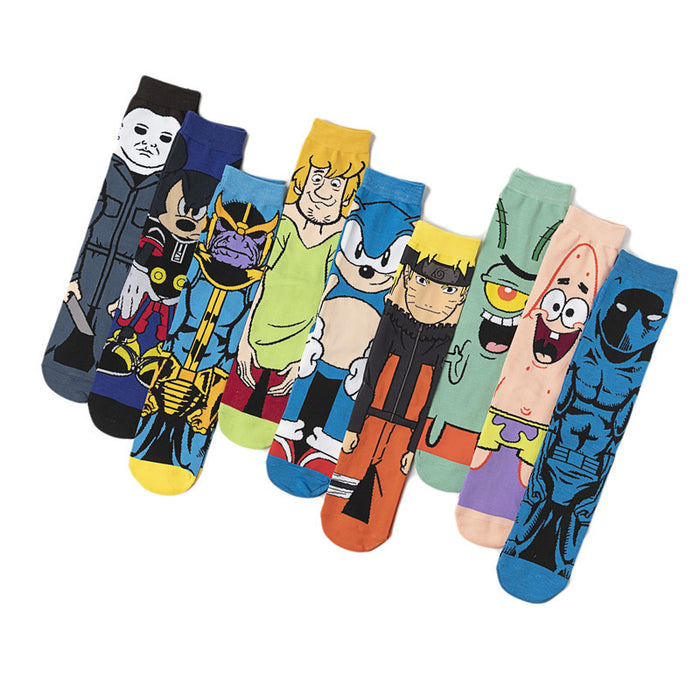 Wholesale socks fabric cartoon character skateboard socks trend (M) JDC-SK-HuiHe011