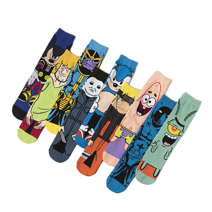 Wholesale socks fabric cartoon character skateboard socks trend (M) JDC-SK-HuiHe011