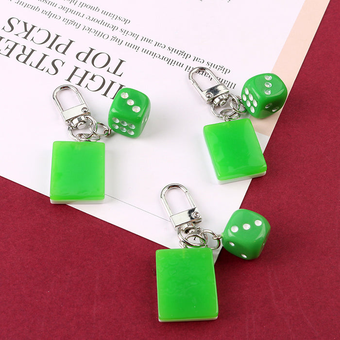 Wholesale Keychains Resin Metal Cute Creative Mahjong MOQ≥2 JDC-KC-YiHan040